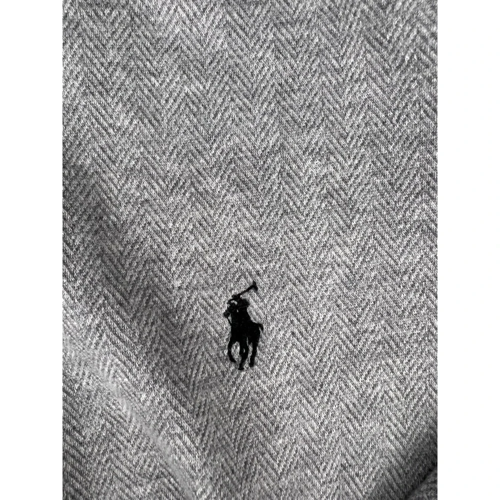 Polo Ralph Lauren Mens Grey Herringbone‎ Quarter Zip Pullover Sweater XL